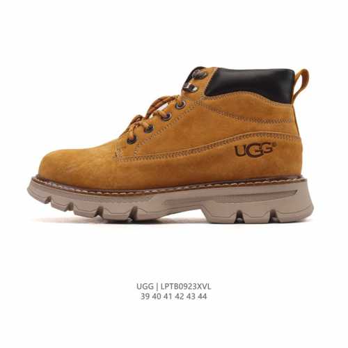 公司级 Ugg 中帮靴子 雪地靴 鞋口翻毛领 俏皮可爱的百变造型， 美国轻奢品牌Ugg 平底系列冬季男士皮鞋 增高厚底网红经典英伦风上线人手必备马丁靴 复古靴子