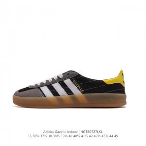阿迪达斯 Adidas Originals Gazelle Indoor 复古三叶草防滑透明橡胶板鞋经典运动鞋。这款经典鞋,忠于原版设计,缀撞色三条纹和鞋跟饰片