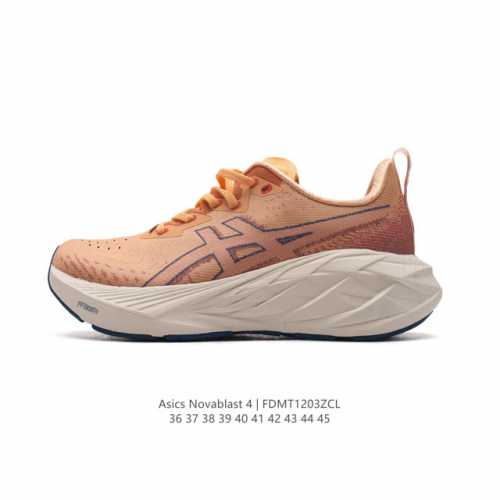 Asics 亚瑟士novablast4男女士运动跑步鞋 厚底增高老爹鞋 缓震回弹透气耐磨跑鞋 一鞋一科技：Novablast 4，跑鞋中底同时实现厚软轻弹。主要
