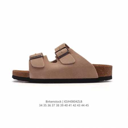 德国百年知名鞋履品牌 博肯Birkenstock 勃肯拖鞋系列凉拖鞋休闲沙滩凉鞋 Birkenstock勃肯德国进口男女款牛皮绒面革软底Arizona双扣拖鞋。 - 点击图像关闭