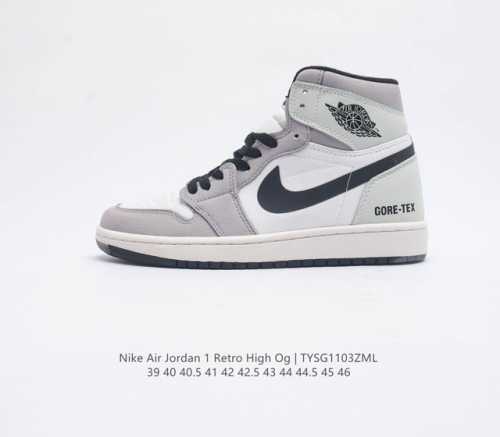 头层皮 耐克 Nike Air Jordan 1 Retro High Og 乔丹一代篮球鞋复刻运动鞋 皮面高帮板鞋的设计灵感源自运动夹克 带你重温入选球队时刻