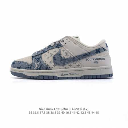 310 【公司级】耐克 Nike Dunk Low Retro 运动鞋复古板鞋 路易威登联名。 作为 80 年代经典篮球鞋款，起初专为硬木球场打造，后来成为席卷 - 点击图像关闭