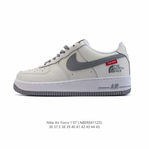 耐克 Nike Air Force 1 '07 Low 空军一号含气垫 小白鞋 北面北脸联名 低帮百搭厚底增高休闲运动板鞋。柔软、弹性十足的缓震性能和出色的中底