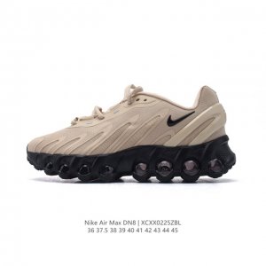 新品 耐克 Nike Air Max Dn8 全掌气垫科技运动跑步鞋Fq7860-005。鞋款采用醒目渐变织物和动态波浪状结构鞋面，搭配黑色中底和外底，以及迷你
