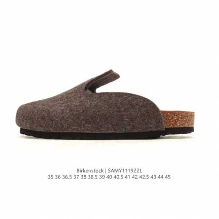 公司级 德国百年知名鞋履品牌 勃肯Birkenstock Boston Suede Shearling 波士顿系列休闲家居棉拖鞋 低帮牛皮绒面革复古软木底包头露 - 点击图像关闭