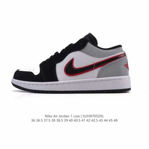 公司级 头层皮 耐克 乔丹Air Jordan 1 Low Aj1 乔1 乔丹1代Aj1 低帮复古文化休闲运动篮球鞋。从1985 年面世的元年款汲取设计灵感，采