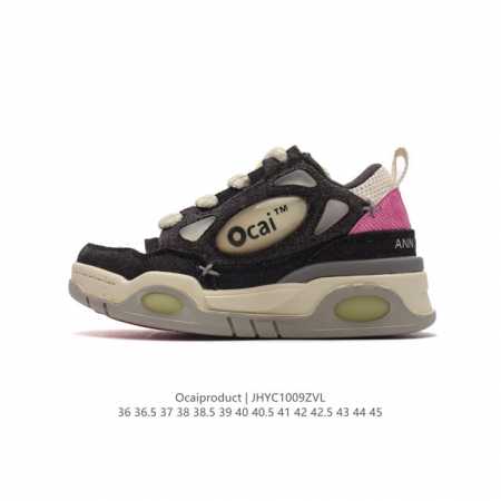 国潮新品 Ocai 复古鞋 Ocaiproduct 慢跑鞋 时尚休闲男女士运动鞋 厚底增高老爹鞋。这双鞋最近火了！整体上，不挑性别和穿搭。灰白的主色调，配长裤， - 点击图像关闭