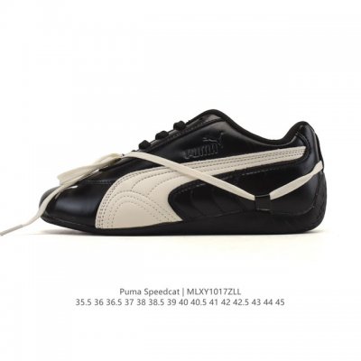 Puma 彪马 X Balenciaga巴黎世家 Speedcat 系列运动鞋 薄底鞋 牛皮绒面革 圆头做旧磨损 低帮 生活休闲鞋，极速赛车系列 复古运动休闲跑