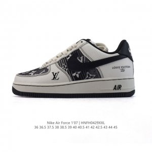 公司级 耐克 Nike Air Force 1 '07 Low 空军一号含气垫 小白鞋 路易威登联名 2025年 蛇年新款 低帮百搭厚底增高休闲运动板鞋。柔软、
