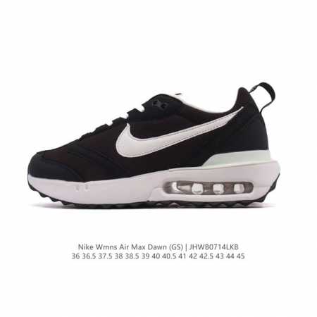 耐克 Nike Air Max Dawn 黎明系列 低帮气垫百搭休闲运动慢跑鞋，从配色上彰显出浓厚的复古气质。最大的亮点当属鞋型设计上加入结构元素，汲取1984 - 点击图像关闭