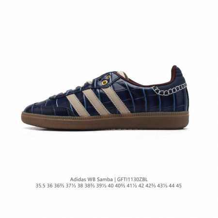 头层皮 阿迪达斯 Adidas Samba新款 德训鞋 时尚休闲运动板鞋- Wales Bonner 的 Adidas Samba “Studded”亮相，Ad - 点击图像关闭
