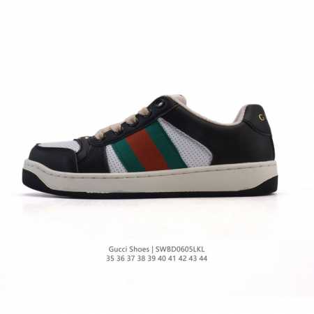 古驰男女鞋 Gucci Screener系列做旧脏脏鞋 闪钻鞋面时尚厚底增高复古板鞋潮运动鞋，复古学院风款式与融入怀旧运动服风格的面料风靡数十年，不同风格演绎出 - 点击图像关闭