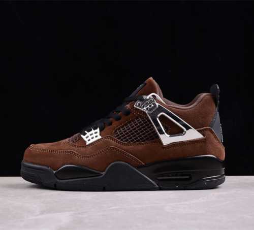 Nike Air Jordan 4 Retro Sliver Brown 迈克尔 乔丹aj4代中帮复古休闲运动文化篮球鞋 深棕银 Aq9129-002 原装版本
