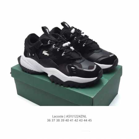 公司级 Lacoste 时尚户外休闲潮流系列运动鞋 厚底增高老爹鞋 广东大厂品质全新工艺升级 品质毋庸置疑 全新原厂包装鞋盒 透气网面鞋面，搭配防臭防腐真皮乳胶 - 点击图像关闭