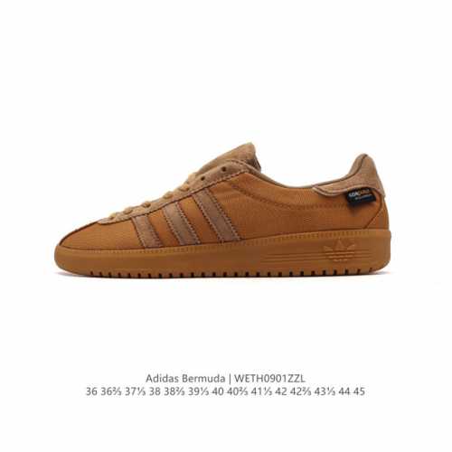 阿迪达斯 Adidas 德训鞋系列 清新 马卡龙 造型！阿迪达斯全新三叶草 Bermuda 运动板鞋悄悄上架！近期，Adidas Originals Bermu