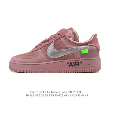 特价 耐克Nike Off-White X Air Force 1 Ow联名空军一号 厚底增高运动板鞋 小白鞋 鞋款延续了此次联名的设计风格，鞋身内侧同样印有大