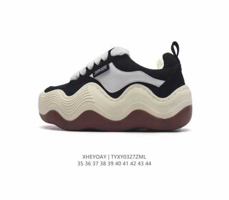 不少明星都在穿的新 面包鞋 来了 新晋原创设计品牌xheyday Triple Wavy Low 大波浪系列低帮厚底老爹风厚切面包帆布运动鞋 帆布旧黄白波浪 男 - 点击图像关闭