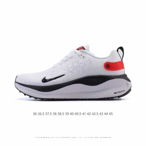 耐克 Nike Reactx Infinity Run 4瑞亚机能风疾速系列越野缓震休闲运动鞋 公路跑步鞋带气垫厚底增高运动鞋，加宽前足设计和加厚泡绵层，有助提