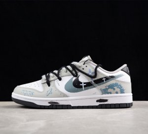 Nk Dunk Low 笔刷涂鸦 黑白灰十字架 Sb绑带低帮休闲板鞋 Fd0661- 尺码 36 3 3 38 3 39 40 40.5 41 42 4 43