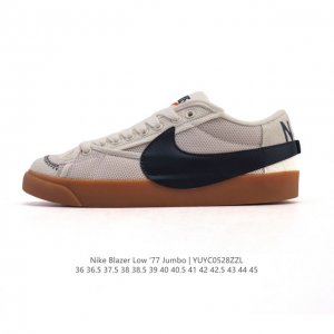 耐克 Nike Blazer Low '77 Jumbo 运动鞋 抓地板鞋 革新重塑经典街头人气鞋款 采用人气传统外观 巧搭大号耐克勾勾设计和宽大鞋带 柔软泡绵