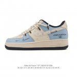 耐克 Nike Air Force 1 '07 Low 空军一号含气垫 低帮 小白鞋 解构绑带 双鞋带 百搭厚底增高休闲运动板鞋。柔软、弹性十足的缓震性能和出色