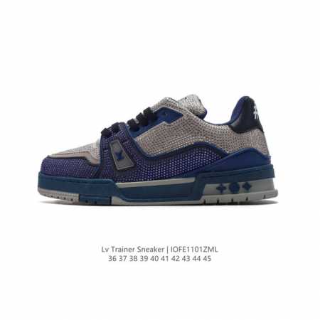公司级 路易威登 Louis Vuitton LV路易威登板鞋 时尚运动鞋 满钻 潮厚底增高鞋 。舒适防滑底和百搭性霸屏整个时尚娱乐圈，细节调整完美主义！鞋面采 - 点击图像关闭