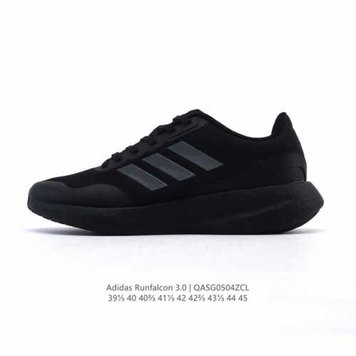 真爆 Adidas阿迪达斯 Runfalcon 3.0系列 爆米花 跑步鞋新款排汗减震防滑耐磨跑鞋。Adidas阿迪达斯男子跑步系列Runfalcon3.0跑步