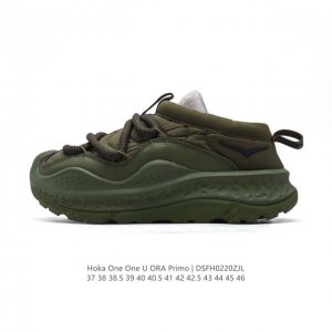 公司级 Hoka One One Ora Primo 一脚蹬男女厚底运动休闲舒缓鞋 秋冬款Hoka Ora Primo粗鞋带加棉厚底时尚舒适运动拖鞋 尺码：37