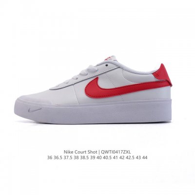 新品 耐克 Nike Court Shot 男女子运动鞋春季透气轻便经典白昼 潮流 嘻哈 百搭 防滑 低帮 板鞋 Fq8146#拒绝沉闷黑白 质感满满的皮革鞋面
