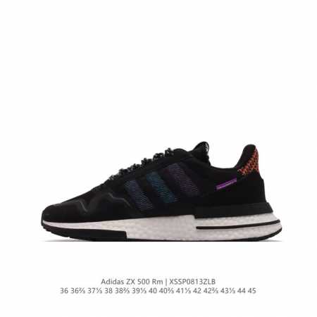 阿迪 Adidas 三叶草zx Boot500 透气皮革网面拼接复古潮流户外休闲耐磨软底运动流行跑鞋巴斯夫。承袭了颇为熟悉的复古运动造型。鞋面由麂皮搭配织物打造 - 点击图像关闭