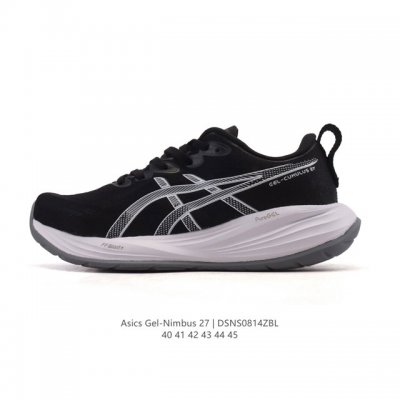 公司级 Asics亚瑟士升级Gel-Nimbus 27男款跑鞋透气缓震回弹跑鞋N27跑步鞋该鞋款专为提高跑者舒适度和运动表现而设计，搭载了新型鞋面材料和更强的缓