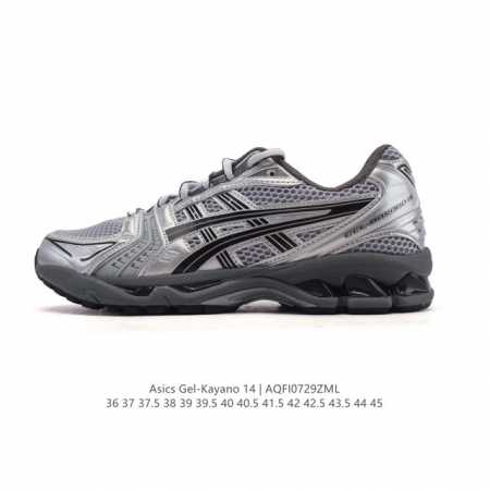 公司级 亚瑟士 Asics Gel-Kayano 14 公司级版本运动休闲透气专业缓震慢跑鞋。采用工程弹性双层再生网格密度鞋面材质，后跟3D可视Gel缓震乳胶物 - 点击图像关闭