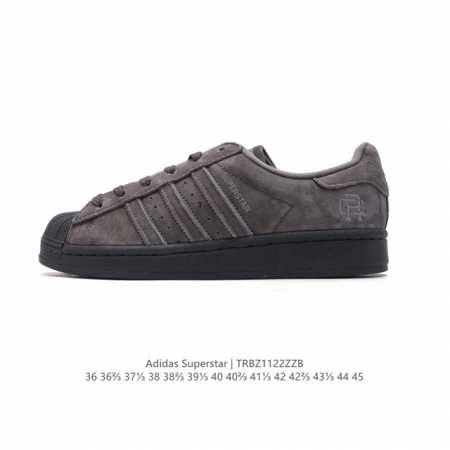 阿迪达斯 Adidas Superstar 三叶草经典贝壳头系列 新款休闲板鞋潮流男女士运动鞋 。鞋面柔软皮革材质 标志性的贝壳鞋头，锯齿三条纹，简约的线条。就 - 点击图像关闭
