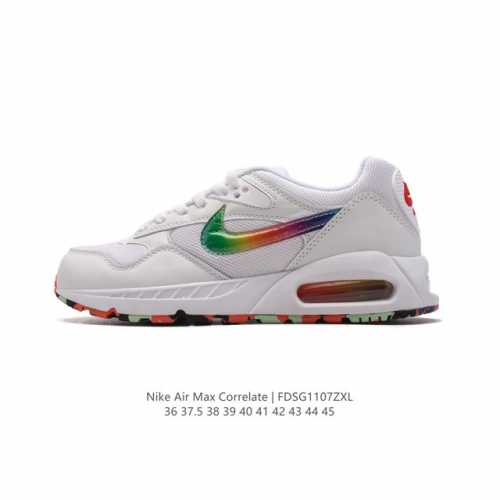 耐克 NIKE Air Max Correlate 气垫缓震耐磨运动鞋时尚潮流休闲透气跑步鞋，选用网眼鞋面，脚感舒适透气。鞋舌、鞋侧及后跟处饰有品牌标识，简约大