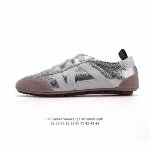 新品公司级 路易威登 Lv Trainer Sneaker 2028年新款芭蕾舞鞋 训练鞋 Chill 感时髦尖子生Lv25复古芭蕾舞德训鞋复古德训运动休闲板鞋