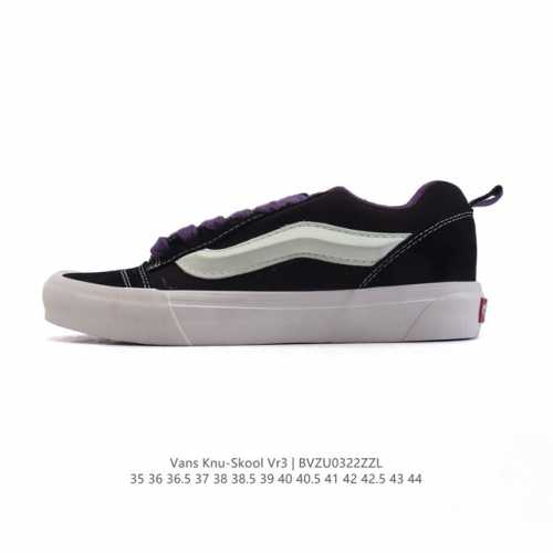 140 万斯 Vans Knu-Skool Vr3 Lx 面包鞋皮革鞋面。坎普尔·茱利安系列低帮复古硫化休闲运动板鞋“肥胖版大Logo”要说整个2023年最为热