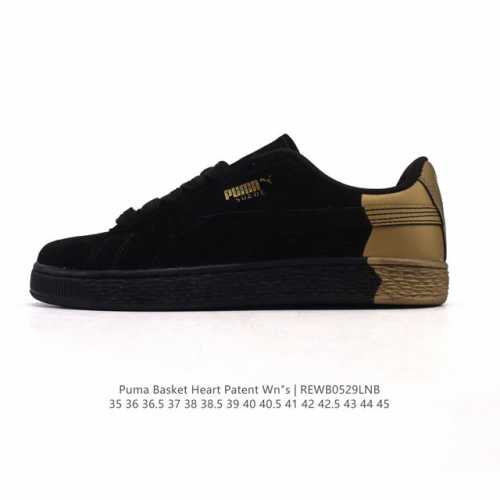 特价 彪马 Puma Basket Heart Patent 男女士厚底增高休闲板鞋。Puma Basket以Puma Suede为设计原型,1971年以篮球鞋