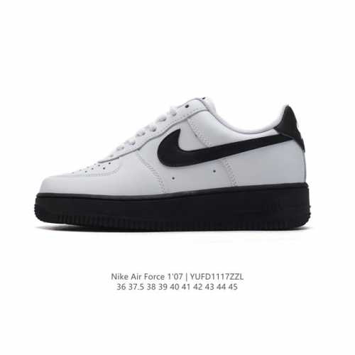 耐克 Nike Air Force 1 '07 Low 空军一号含气垫 低帮百搭厚底增高休闲运动板鞋。柔软、弹性十足的缓震性能和出色的中底设计，横跨复古与现代的