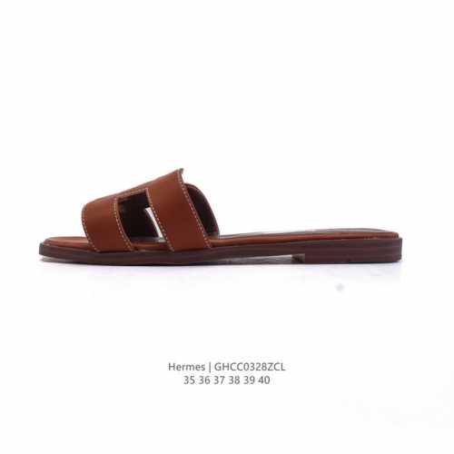 170 【公司级】Hermes Footwear Woman 爱马仕·礼装·休闲拖鞋 黑白等多色万年经典爱马士 女神标配 度假 居家 必备凉拖鞋 东莞原厂真皮大