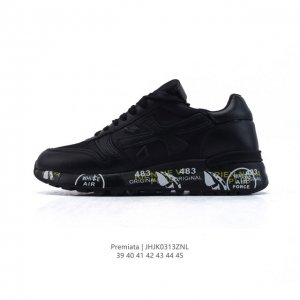 210 【公司级】Premiata/普拉米亚达 (普瑞米亚达）广东原产运动鞋时尚小白鞋复古百搭板鞋。采用柔软皮革加织物鞋面，超软皮内里脚垫，外置耐磨橡胶鞋底意大