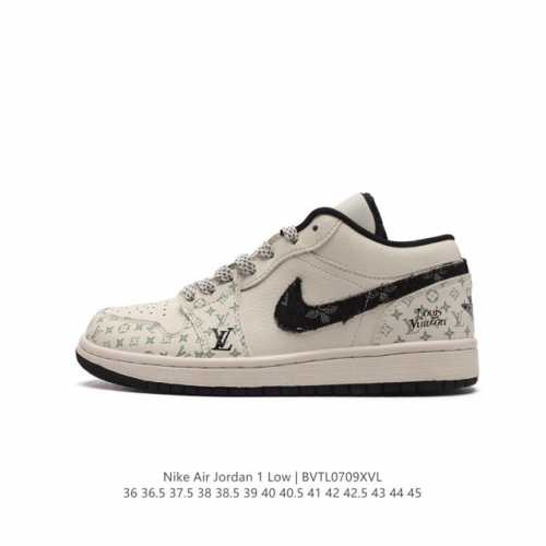 当红嘻哈歌手特拉维斯 斯科特联乘路易威登louis Vuitton X Travis Scott X Nike Air Jordan 1 Low Og Sp D