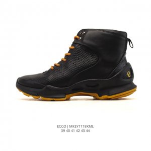 公司级 Ecco爱步2025新品 潮款休闲男士高帮靴子 英伦风 原单鞋面复刻 超显档次！意大利进口原版顶级牛皮制作而成 羊皮内里 拒绝脱色磨脚 鞋底：原厂特供橡