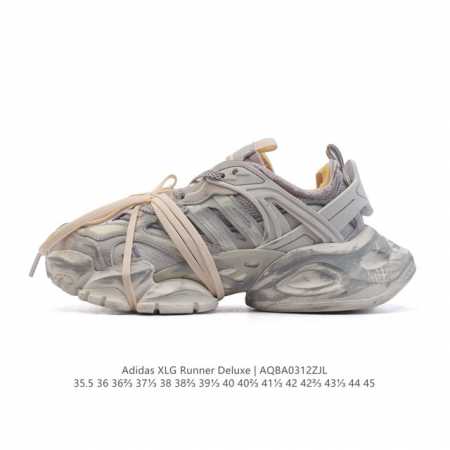 230 【公司级】阿迪达斯Adidas Xlg Runner Deluxe 跑步者豪华版系列低帮厚底增高老爹风复古缓震休闲运动慢跑鞋 解构绑带。男鞋#原楦原纸版 - 点击图像关闭