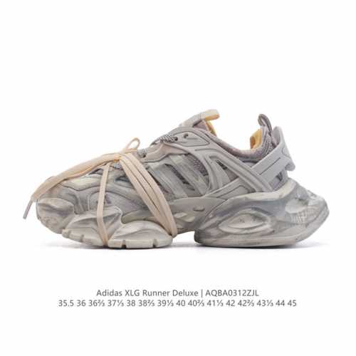 230 【公司级】阿迪达斯Adidas Xlg Runner Deluxe 跑步者豪华版系列低帮厚底增高老爹风复古缓震休闲运动慢跑鞋 解构绑带。男鞋#原楦原纸版