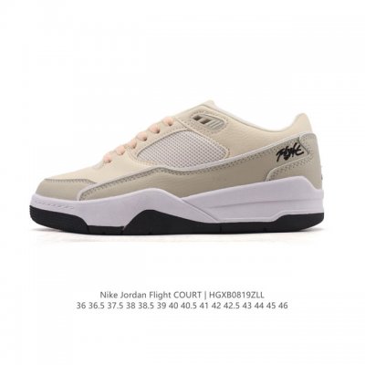 耐克 Nike 乔丹 Jordan Flight Court 时尚休闲 防滑耐磨 低帮运动鞋 复古篮球鞋 男女同款 Jordan 新鞋型 又来了！新配色曝光！滑