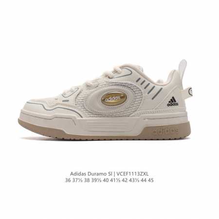 Adidas 阿迪达斯 阿迪达斯adidas Duramo Sl 男女子跑鞋时尚板鞋，选用皮革拼接网材鞋面，质轻而柔软，透气吸汗且防臭。鞋侧饰以经典三条纹作装饰 - 点击图像关闭