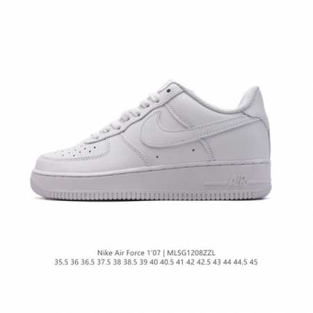 头层皮 耐克 Nike Air Force 1 '07 Low 空军一号含气垫 小白鞋 低帮百搭厚底增高休闲运动板鞋。柔软、弹性十足的缓震性能和出色的中底设计， - 点击图像关闭