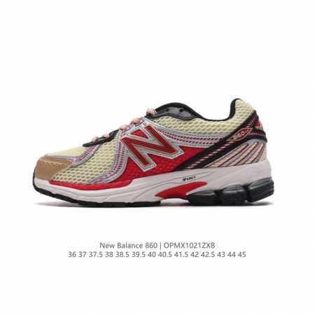 真标 NB 新百伦 New Balance ML860 V2 系列复古老爹风休闲运动慢跑。采用丝光猪巴皮革拼接透气网眼织物鞋面T-Beam大底提供足步弓支撑，保 - 点击图像关闭