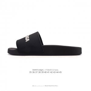 公司级 Balenciaga 巴黎世家拖鞋 家居休闲拖鞋 沙滩拖鞋 男女鞋广东原产，采用Pu高密度防滑橡胶鞋底及3D立体Tpu光泽上盖材质，配置正确包装物及灰色