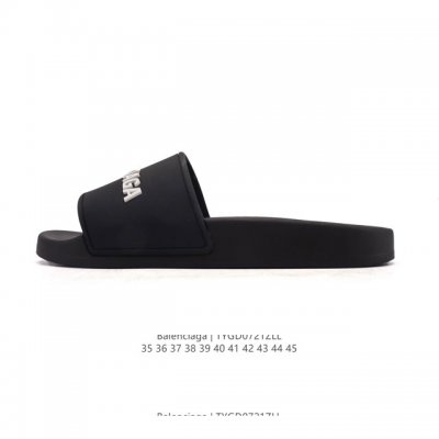 公司级 Balenciaga 巴黎世家拖鞋 家居休闲拖鞋 沙滩拖鞋 男女鞋广东原产，采用Pu高密度防滑橡胶鞋底及3D立体Tpu光泽上盖材质，配置正确包装物及灰色